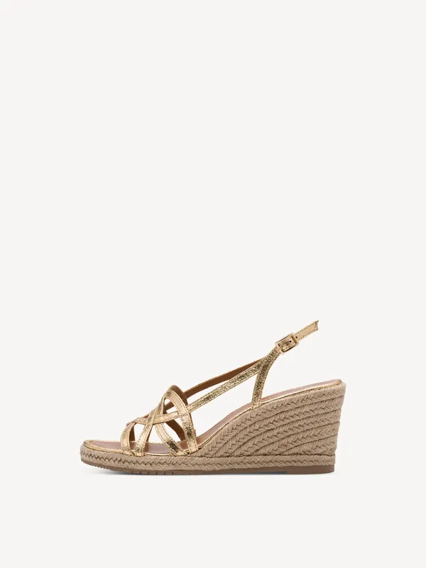 Sandały na obcasie metaliczny - 41