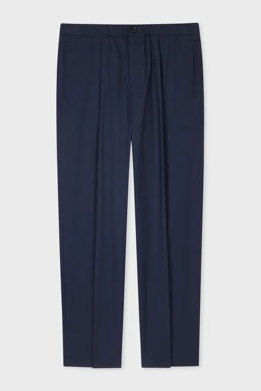 Paul Smith Mens Pleated Elasticated Waist Trouser Very Dark Navy Maat: XL | Tailored Broeken Outlet | Heren | Blauw