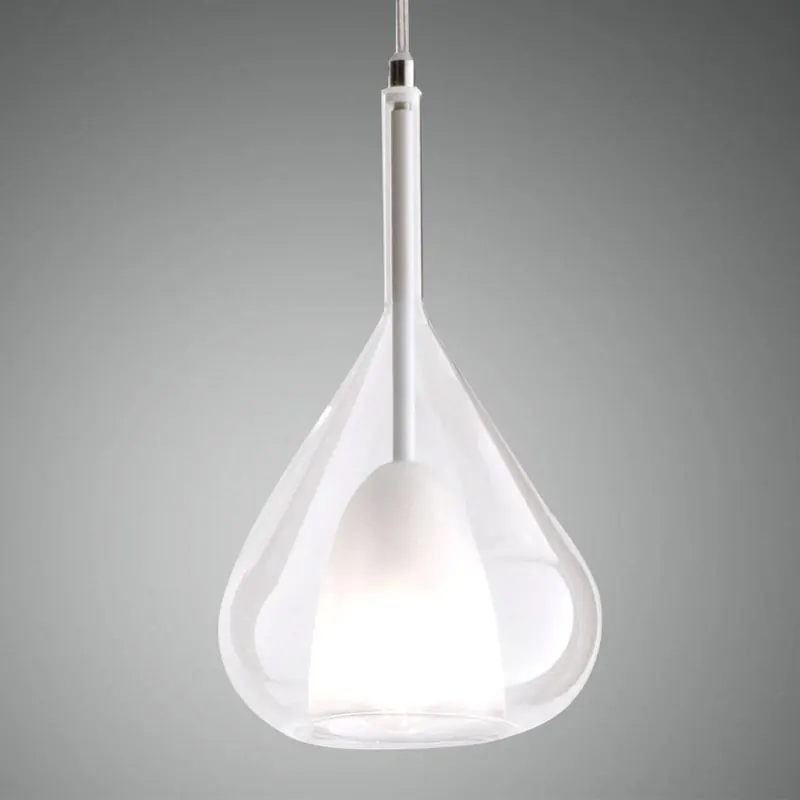 Lampa wisząca fioletowa, przezroczysta, 1-punktowa, szkło