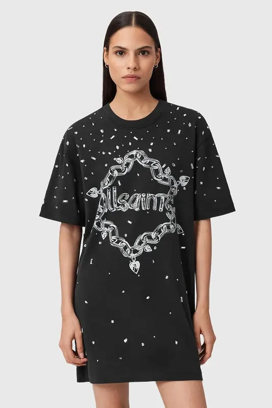 AllSaints sukienka bawełniana DRIP