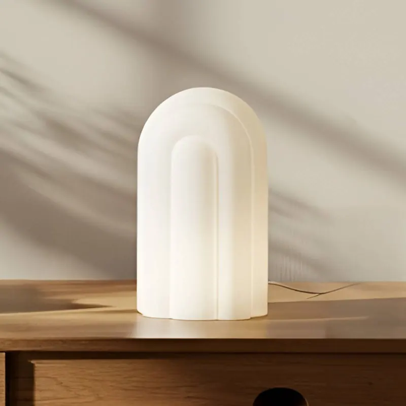 Lampa stołowa LED Lucande Lunja, biała, szkło, 30 cm, CCT