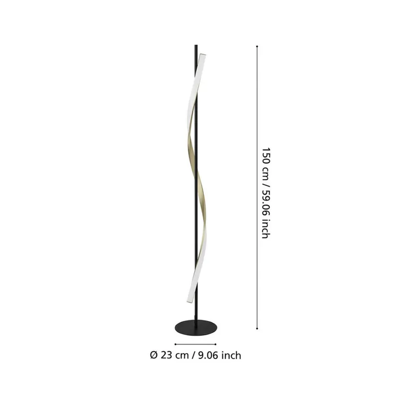 Lampa stojąca LED EGLO CONAPRATO, czarna/mosiężna, 150 cm, CCT