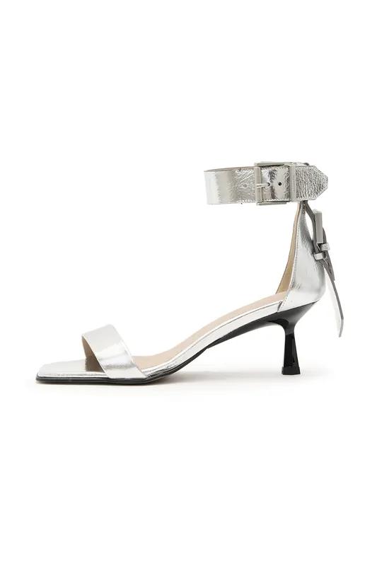 AllSaints Noir Low Sandal Silver Maat: 37 | Sandalen Outlet | Dames | Zilver