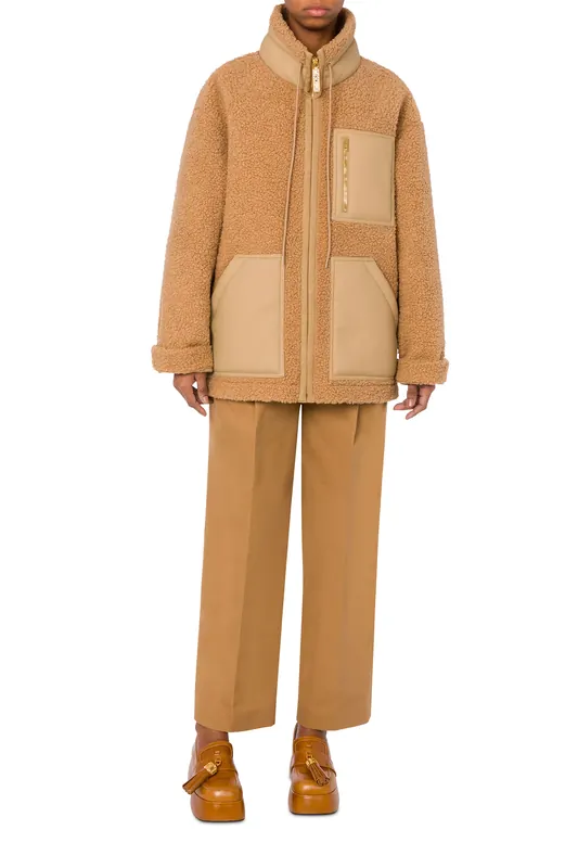 Moschino Soft Fabric Jacket With Zip Beige Maat: 48 | Lichte Jassen Outlet | Dames | Beige