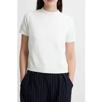 French Connection Vhari Knit Mock Neck S/s Top Porcelain Cream Porcelain Cream Maat: S | Sweaters Outlet | Dames | Wit
