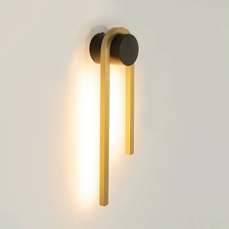 Kinkiet LED 23106, wysokość 40 cm, kolor czarny/złoty