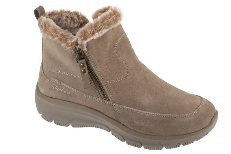 Skechers Easy Going - Cool Zip! 167862-TPE, Damskie, Beżowe, buty zimowe, skóra zamszowa, rozmiar: 41