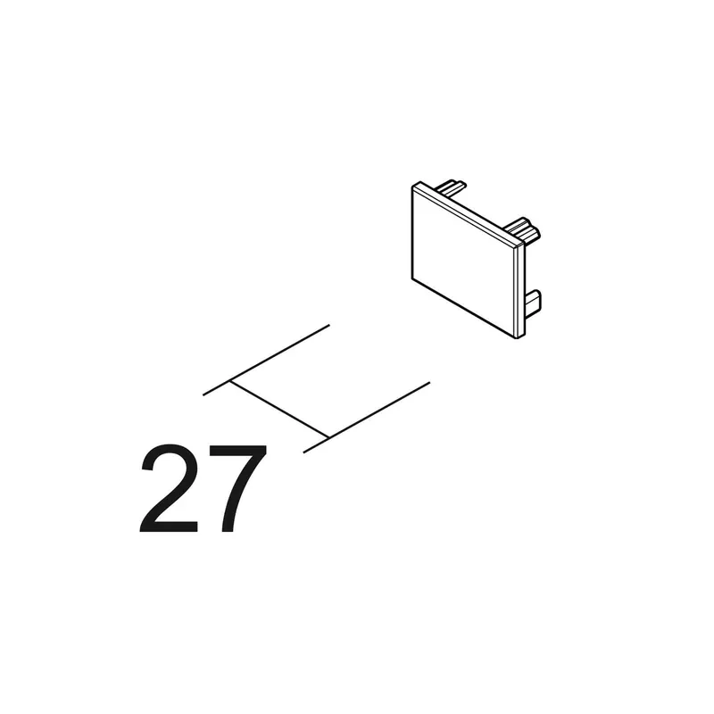 Ivela Zaślepka SQUARE 48 V szyna, czarna, tworzywo sztuczne