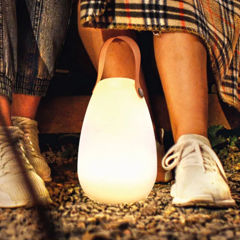 Lampa stołowa LED Ruby, Ø 14 cm, biała, IP44, RGB ściemniany