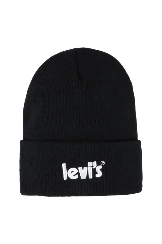 Levi's Unisex Lan Poster Logo Beanie Black Maat: OS | Accessoires Outlet | kids | Zwart
