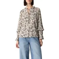 Comma Blouses Grey/black Maat: 36 | Longsleeves Outlet | Dames | Zwart