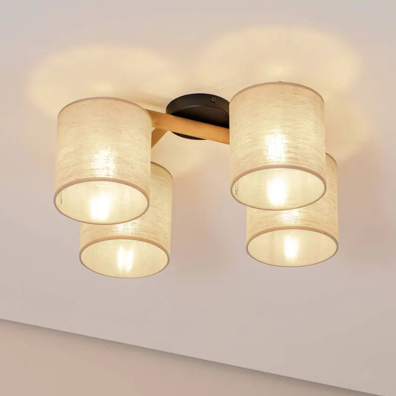 Lampa sufitowa Deva, 4-punktowa, tekstylna