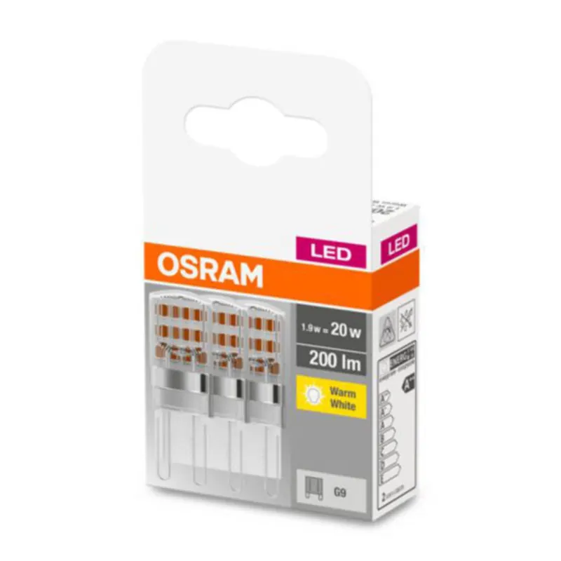 OSRAM żarówka z trzonkiem sztyftowym LED G9 1.9W 2,700K przezroczysta 3 szt