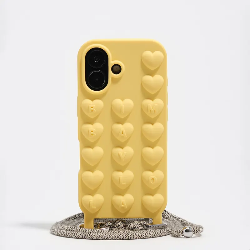 Etui silikon iPhone 17 troczek żółte