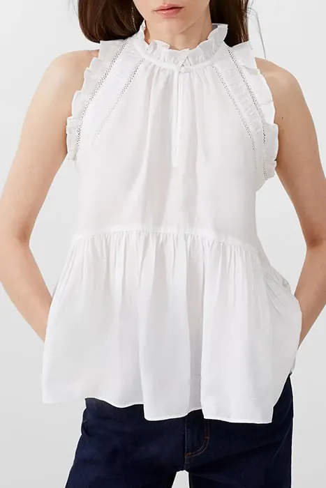 French Connection Emily Top White Maat: XS | Blouses Outlet | Dames | Wit