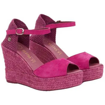 La Valeta Espadrilles Charlene Peep Toe Fucsia