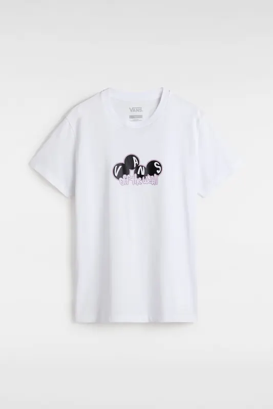 Vans Rolling Shortsleeve Bff White Maat: L | Tops Outlet | Dames | Wit