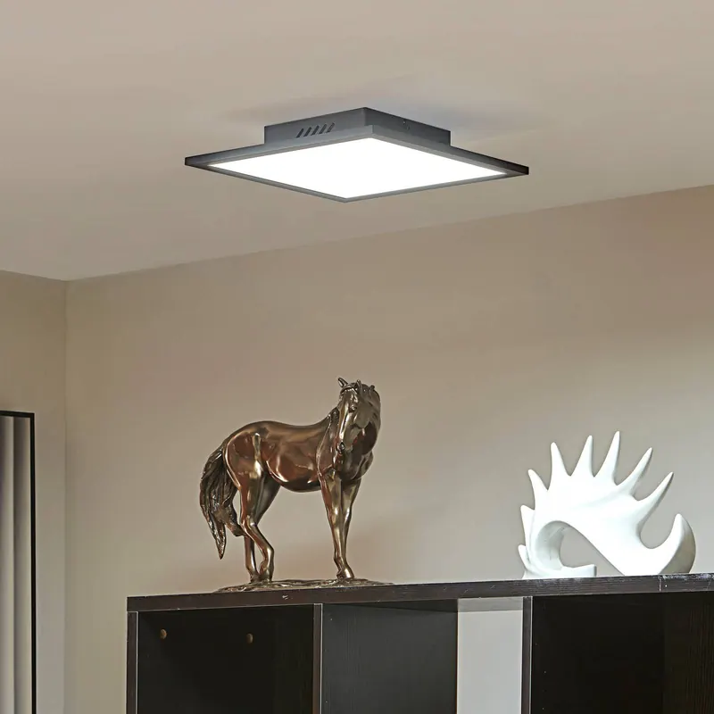 Panel LED Lindby Lamin, czarny, 30 cm, CCT, ściemniany, pilot