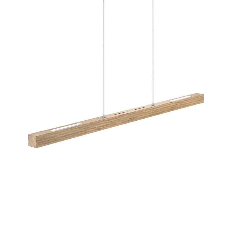 Lampa wisząca LED HerzBlut Hermann, dąb naturalny, góra/dół