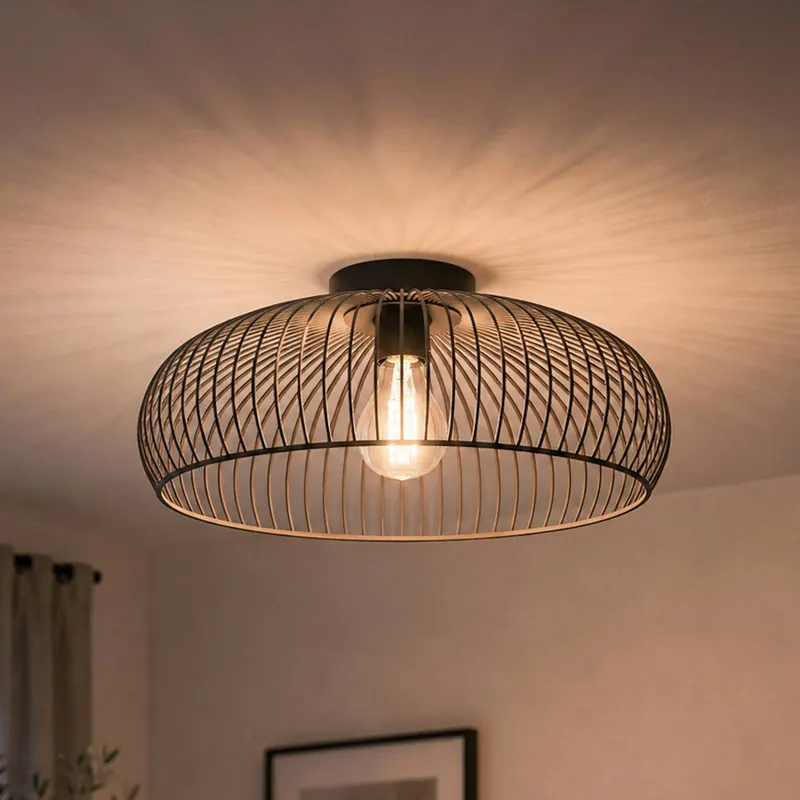 Lampa sufitowa EGLO ALMANZORA, Ø 43 cm, czarna, E27, metal