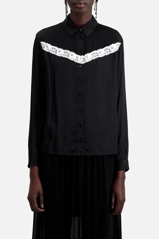 The Kooples Long Sleeve Shirt Black Maat: 36 | Blouses Outlet | Dames | Zwart