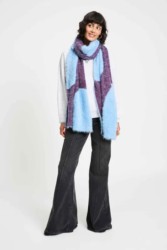 POM Amsterdam Shawl - Dots Plum Maat: OS | Sjaals Outlet | Dames | Blauw