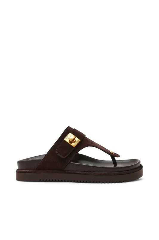 Steve Madden Tuned-in Sandals Chocolate Brown Suede Maat: 40 | Sandalen Outlet | Dames | Bruin