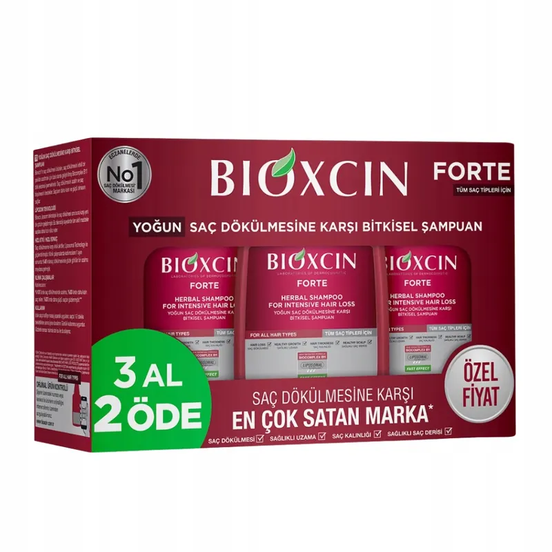 Bioxcin Forte Szampon Ziołowy Przeciw Ciężkiemu Wypadaniu Włosów BiocomplexB11 3x300ml