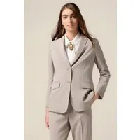 Oltre Fluid Viscose Blend Blazer Beige Maat: 48 | Blazers Outlet | Dames | Beige