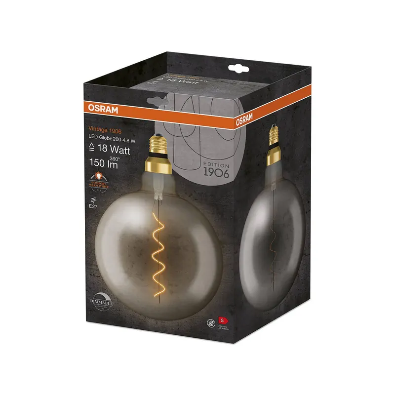OSRAM Vintage 1906 E27 4,8 W LED G200 818 smoke ściemniany