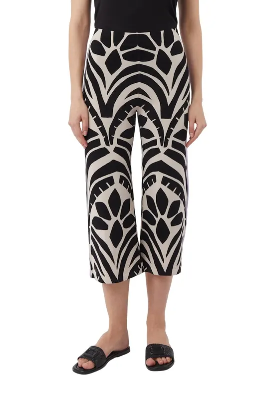 Comma Pants 7/8 Grey/black Maat: S | Wijde Broeken Outlet | Dames | Zwart