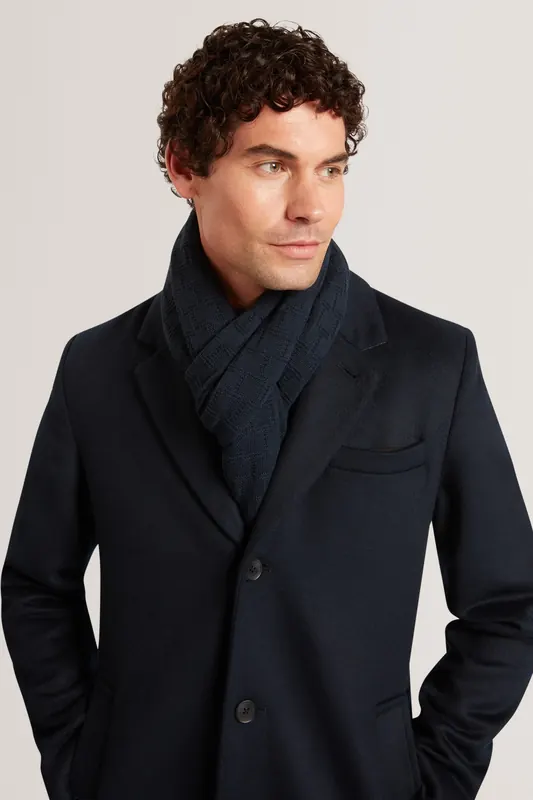 Ted Baker Repeat Knit Scarf Navy Maat: OS | Handschoenen Outlet | Heren | Blauw