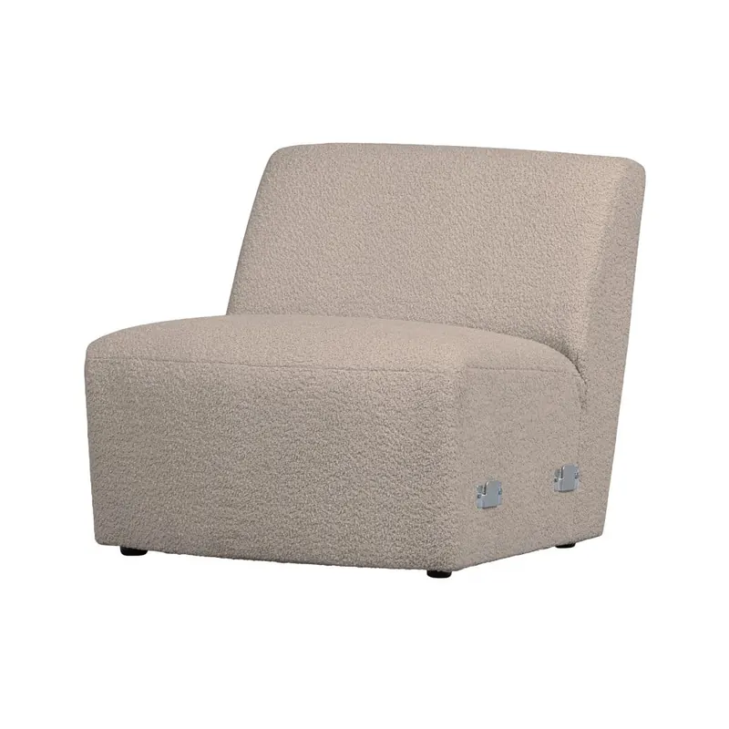 Beżowy moduł sofy z materiału bouclé (moduł środkowy) Coco  – WOOOD