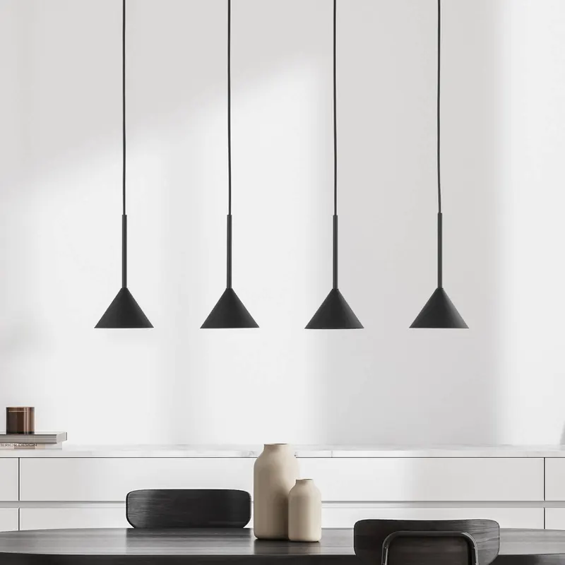 Żyrandol Cono Mini, 4-punktowy, czarny GU10