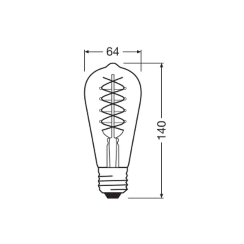 OSRAM LED Vintage 1906 Edison, szara, E27, 7,8 W, 818, ściemniana.