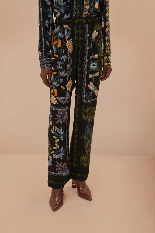 FARM Rio Winter Garden Black Pajama Pants Maat: XXS | Pantalons Outlet | Dames | Zwart