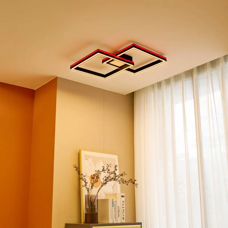 Lucande Smart lampa sufitowa LED Tjado, 85cm, czarny, RGB, CCT