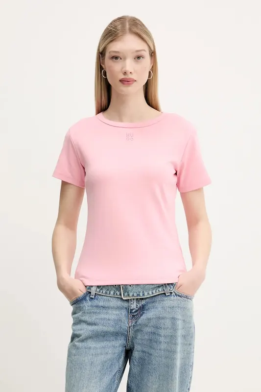 HUGO T-shirt damski z bawełną Deloris