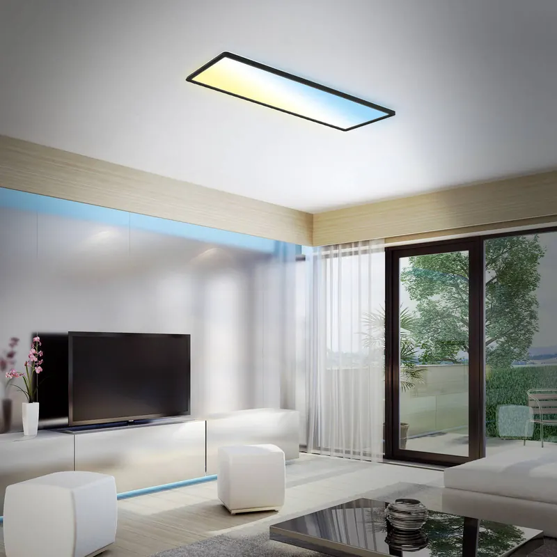 LED-Panel Slim czarny ultrapłaski CCT, 59x20cm