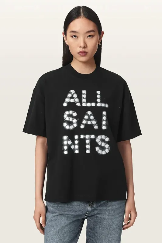 AllSaints T-shirt basic damski bawełniany NEON ETTA TEE