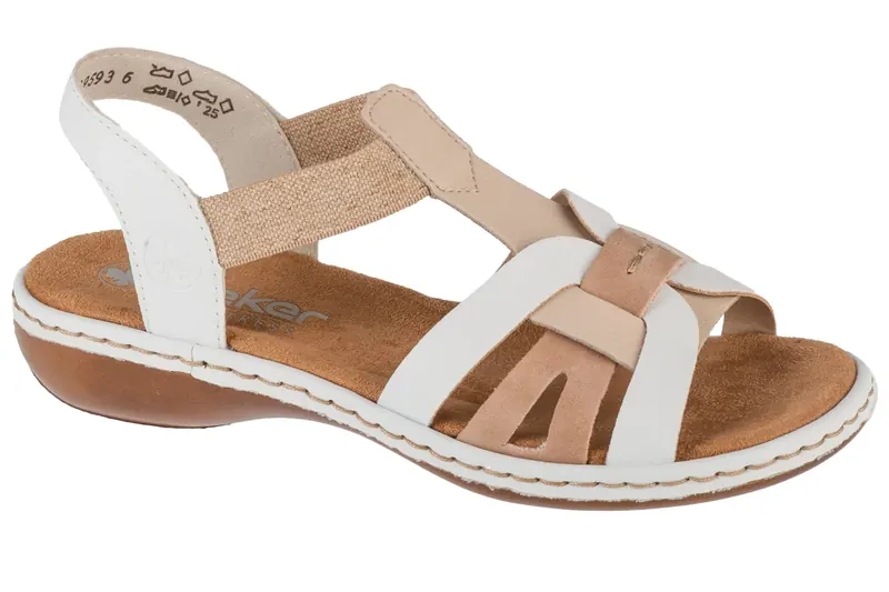 Rieker Sandals 65918-81, Damskie, Białe, sandały, skóra syntetyczna, rozmiar: 40
