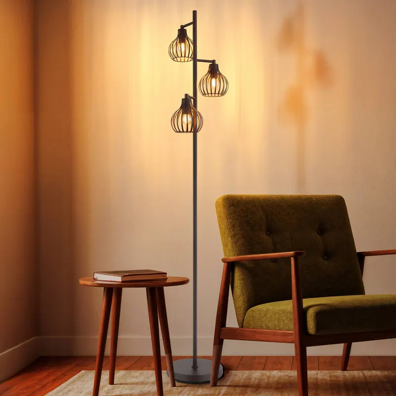 Lampa podłogowa Mateo, kolor rdzy, metal, 161 cm, 3-punktowa, E27