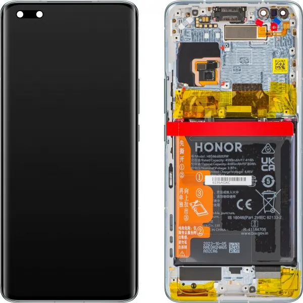 Org Wyświetlacz LCD z ramką ekran i baterią do Honor Magic4 Pro (turkusowy)