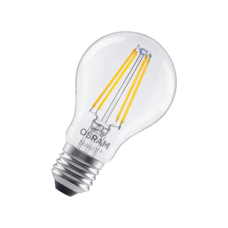 Żarówka LED OSRAM SMART+ WiFi E27, A60 6 W 827 przezroczysta ściemniana