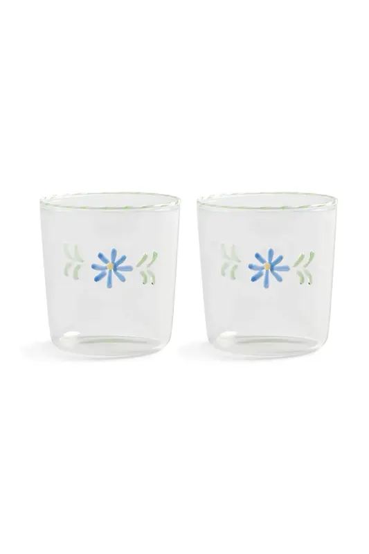 &k amsterdam zestaw szklanek flora blue 300 ml 2-pack