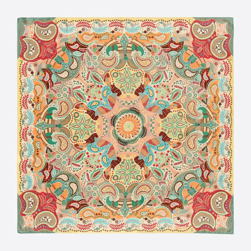 Chusta paisley kalejdoskop żółta