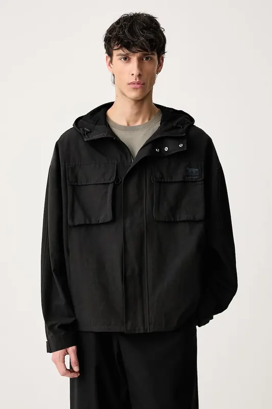 Maison Kitsuné Windbreaker kurtka przejściowa z bawełną męska