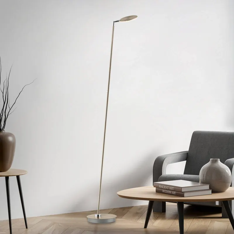 Lampa stojąca LED Paul Neuhaus Akku-Bente, mosiądz, CCT, USB-C