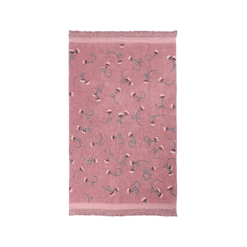 Różowy bawełniany dywan dziecięcy tkany ręcznie odpowiedni do prania 140x210 cm English Garden Ash Rose – Lorena Canals