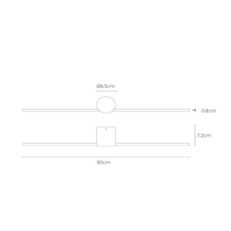Kinkiet LED Mizar, 90 cm, czarny, IP44